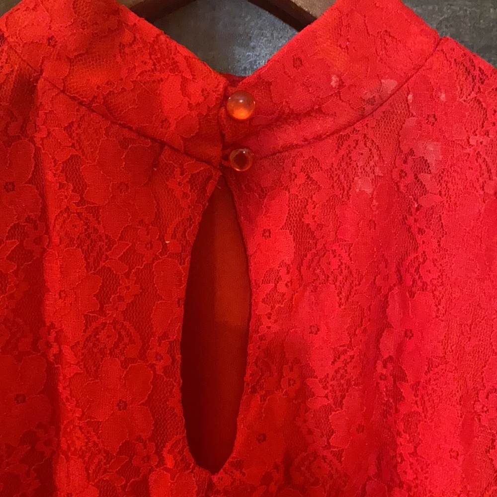 Classy Red Socialite Dress - Picture 5 of 7